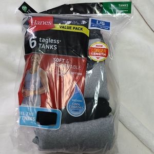 Hanes tagless tanks 6pack